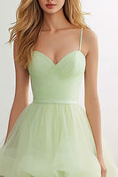 Load image into Gallery viewer, Princess Light Green A Line Tulle Long Prom Dress with Ruffles