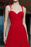 Load image into Gallery viewer, Red Long Tiered Gala Dress with Ruffles