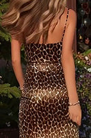Load image into Gallery viewer, Brown Leopard Print Long Mermaid Prom Dress with Slit