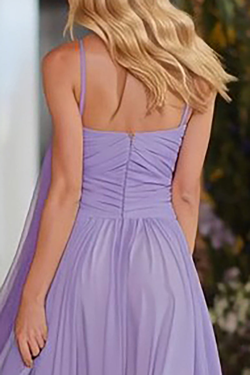 Load image into Gallery viewer, Lilac Neck Scarf A Line Sweetheart Long Prom Dress