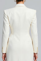 Load image into Gallery viewer, Ivory Single Breasted Peak Lapel Sheath Long Sleeves Blazer Dress