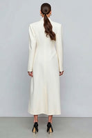 Load image into Gallery viewer, Ivory Single Breasted Notched Lapel Long Sleeves Blazer Dress