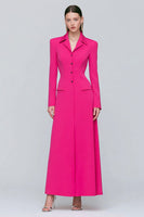 Load image into Gallery viewer, Fuchsia Single Breasted Sheath Long Sleeves Blazer Dress