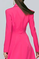 Load image into Gallery viewer, Fuchsia Single Breasted Sheath Long Sleeves Blazer Dress