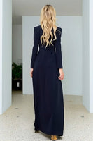 Load image into Gallery viewer, Navy Long Double Breasted Blazer Dress with Slit