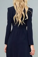 Load image into Gallery viewer, Navy Long Double Breasted Blazer Dress with Slit