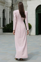 Load image into Gallery viewer, Light Pink Peak Lapel Double Breasted Maxi Blazer Dress