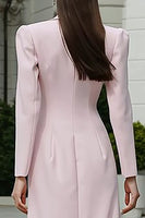 Load image into Gallery viewer, Light Pink Peak Lapel Double Breasted Maxi Blazer Dress