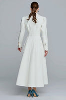Load image into Gallery viewer, Ivory A-Line Single Breasted Long Blazer Dress with Sleeves