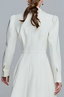 Load image into Gallery viewer, Ivory A-Line Single Breasted Long Blazer Dress with Sleeves