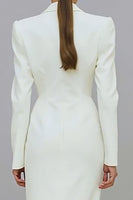 Load image into Gallery viewer, Ivory Single Breasted Pencil Midi Blazer Dress with Sleeves