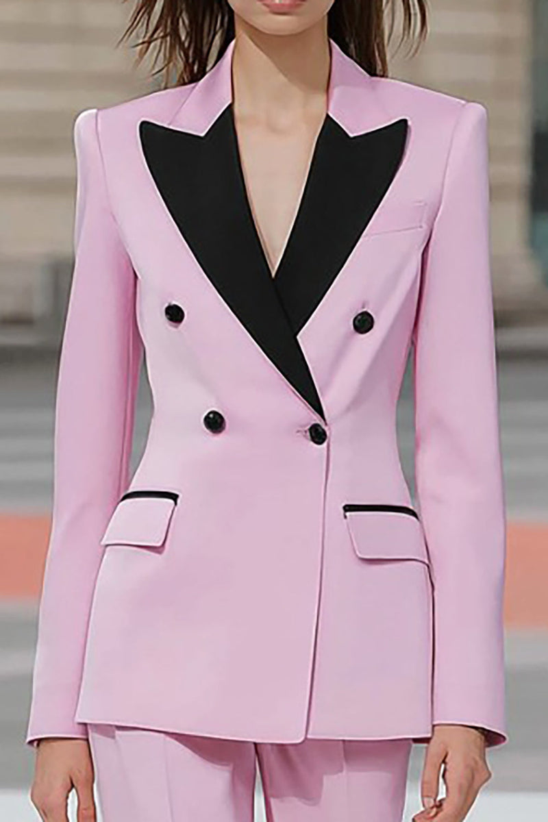 Load image into Gallery viewer, 2 Piece Pink Double Breasted Peak Lapel Business Suits