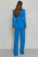 Load image into Gallery viewer, 2 Piece Blue Peak Lapel One Button Business Suits