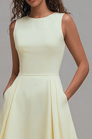 Load image into Gallery viewer, Daffodil Crew Neck A-Line Sleeveless Long Formal Dress