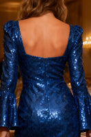 Load image into Gallery viewer, Sparkly Royal Blue Bodycon Short Sequin Corset Cocktail Dress