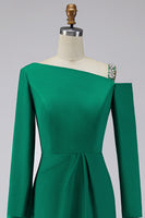 Load image into Gallery viewer, Sparkly Green Long Sleeves Mermaid Formal Dress with Cape