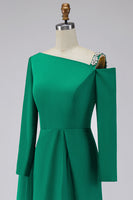 Load image into Gallery viewer, Sparkly Green Long Sleeves Mermaid Formal Dress with Cape
