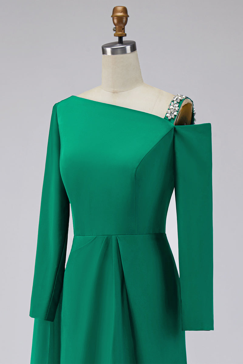 Load image into Gallery viewer, Sparkly Green Long Sleeves Mermaid Formal Dress with Cape