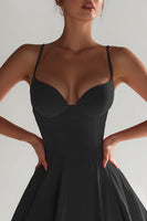 Load image into Gallery viewer, A-Line Black Mini Cocktail Dress