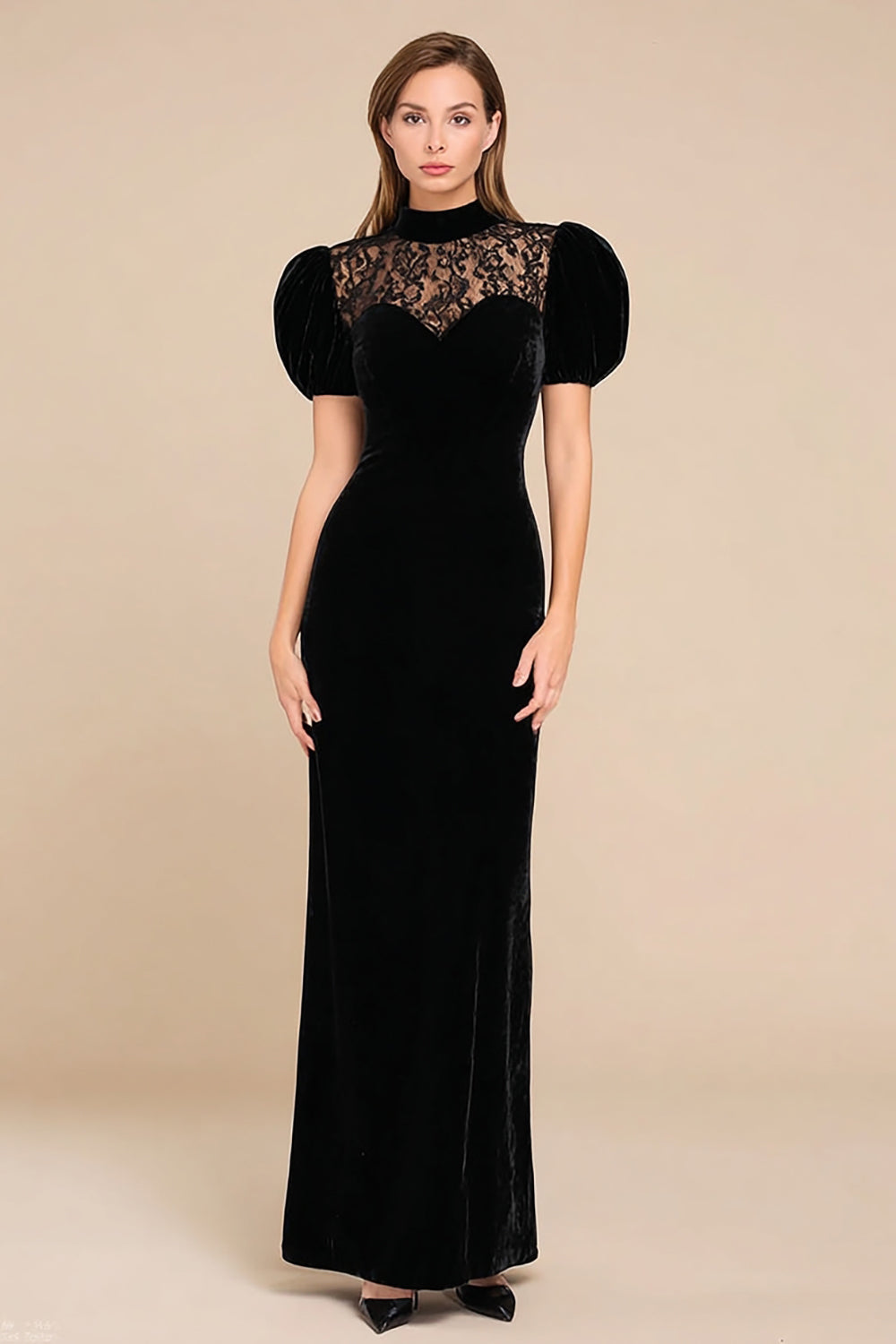 Black Velvet Maxi Mermaid Holiday Party Dress