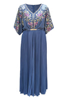 Load image into Gallery viewer, Sparkly Black V Neck Pleated 1920s Flapper Dress with Belt