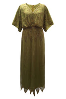 Load image into Gallery viewer, Sparkly Black Golden V Neck Sequin Flapper Dress with Sleeves