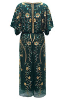 Load image into Gallery viewer, Sparkly Black V Neck Beaded Flapper Dress with Sleeves