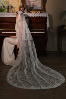 Load image into Gallery viewer, Ivory Tier Long Wedding Lace Veil