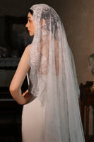 Load image into Gallery viewer, Ivory Tier Long Wedding Lace Veil