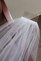 Load image into Gallery viewer, Ivory Tier Tulle Floral Midi Wedding Veil with Appliques