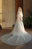 Load image into Gallery viewer, Ivory Long Tulle Bridal Veil