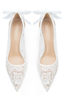 Load image into Gallery viewer, Ivory Pointed Toe Lace Up Stiletto Pump Bridal Heels