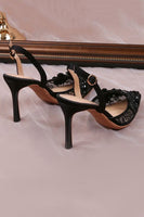 Load image into Gallery viewer, Ivory Appliqued Lace Pump Pointed Toe Wedding Heels