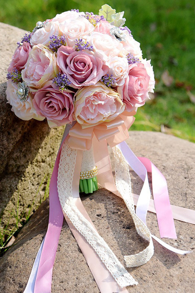 Load image into Gallery viewer, Artificial Hand Blush Pink Holding Bridal Bouquet