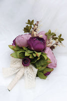 Load image into Gallery viewer, Hand Holding Flower Blush Pink Wedding Bouquet with Bow