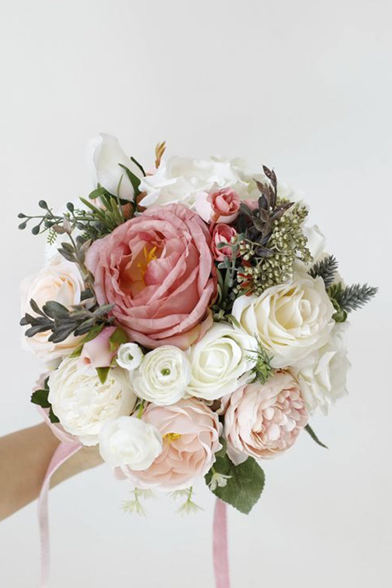 Load image into Gallery viewer, Hand Holding Candy Pink Wedding Bouquet