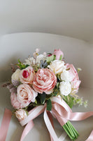 Load image into Gallery viewer, Artificial Hand Candy Pink Holding Flower Bridal Bouquet