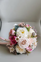 Load image into Gallery viewer, Artificial Hand Candy Pink Holding Flower Bridal Bouquet