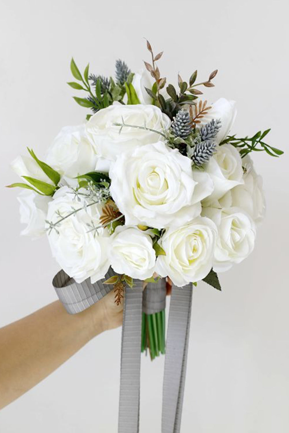 Artificial Hand White Holding Bridal Bouquet