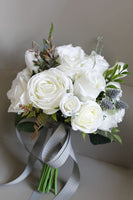 Load image into Gallery viewer, Artificial Hand White Holding Bridal Bouquet