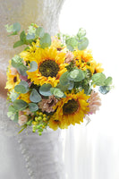 Load image into Gallery viewer, Hand Holding Yellow Bridal Bouquet with Bow