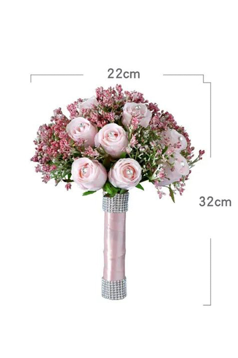 Load image into Gallery viewer, Hand Holding Flower Candy Pink Bridal Bouquet