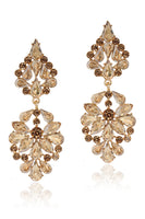 Load image into Gallery viewer, Sparkly Pink Shaped Flower Prom Drop Earrings with Rhinestones