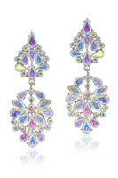 Load image into Gallery viewer, Sparkly Pink Shaped Flower Prom Drop Earrings with Rhinestones
