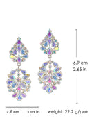 Load image into Gallery viewer, Sparkly Pink Shaped Flower Prom Drop Earrings with Rhinestones