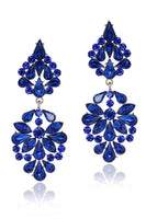 Load image into Gallery viewer, Sparkly Pink Shaped Flower Prom Drop Earrings with Rhinestones