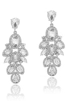 Load image into Gallery viewer, Sparkly Leaf Shaped Dark Green Prom Drop Earrings with Rhinestones