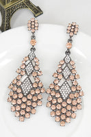 Load image into Gallery viewer, Sparkly Teardrop Golden Party Drop Earrings with Rhinestones
