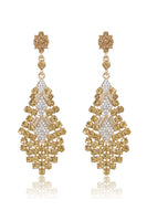 Load image into Gallery viewer, Sparkly Teardrop Golden Party Drop Earrings with Rhinestones