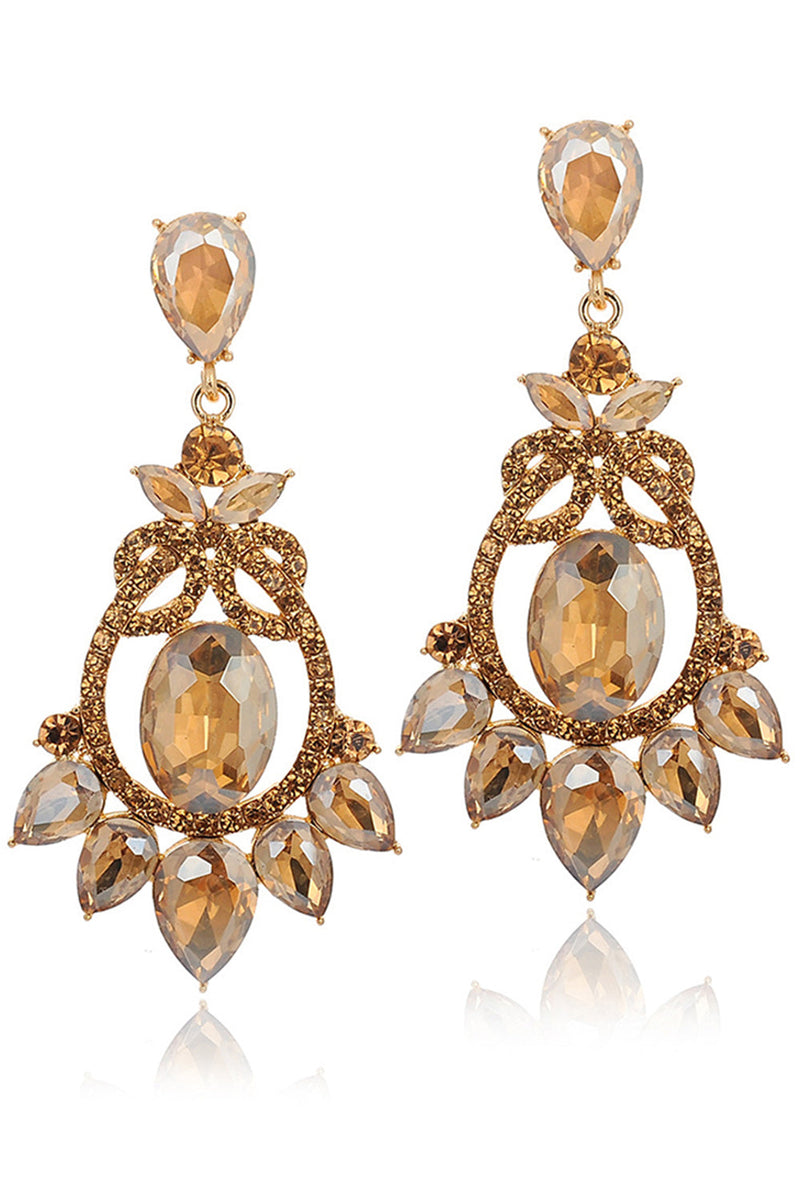 Load image into Gallery viewer, Pink Sparkly Vintage Party Drop Earrings with Rhinestones